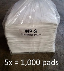 5x WPB200S – Oil Only Absorbent Pads – 200 Pads Per Case, 15″ x 19″ White WP-S