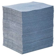 Pig Sorbent Pad, 24 gal, 15 in x 19 in, , Blue, Fibers BLU100 Pig BLU100 15 in x