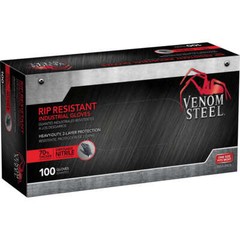 VENOM STEEL Rip Resistant Nitrile Industrial Gloves – One Size Fits Most – 100ct
