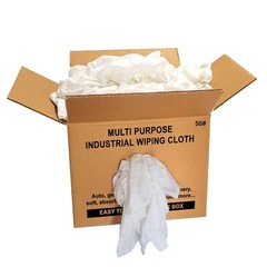 White Recycled Sheeting Rags Wiping Rags – 50 lbs. Box – Multi Purpose Cleaning