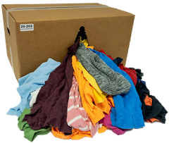PALLET OF COLORED T-SHIRT RAGS (25 LB) 35 BOXES – 875 LBs – FREE SHIPPING!!!!